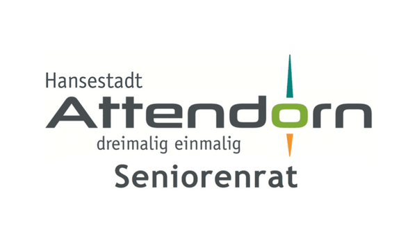 Bild vergr&ouml;&szlig;ern: Das Logo des Seniorenrates Attendorn mit dem Schriftzug dreimalig einmalig
