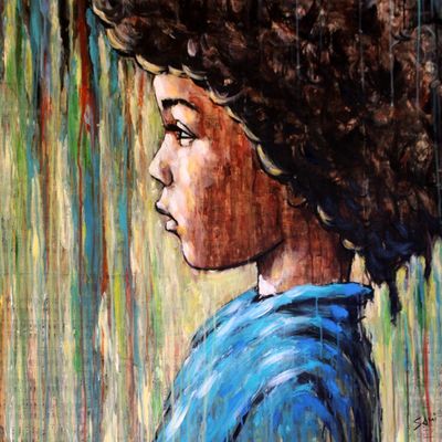 Bild vergr&ouml;&szlig;ern: Der K�nstler Sami Gebremariam stellt derzeit seine Bilder im Weltladen Attendorn aus.