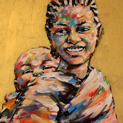 Bild vergr&ouml;&szlig;ern: Der K�nstler Sami Gebremariam stellt derzeit seine Bilder im Weltladen Attendorn aus.