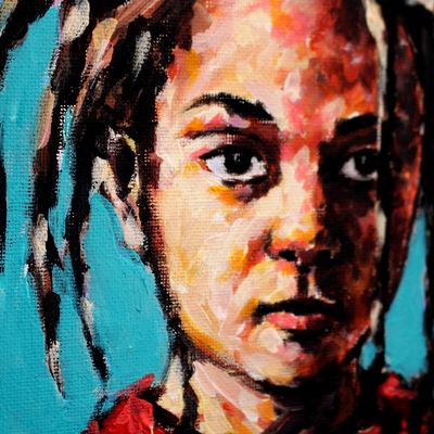 Bild vergr&ouml;&szlig;ern: Der K�nstler Sami Gebremariam stellt derzeit seine Bilder im Weltladen Attendorn aus.