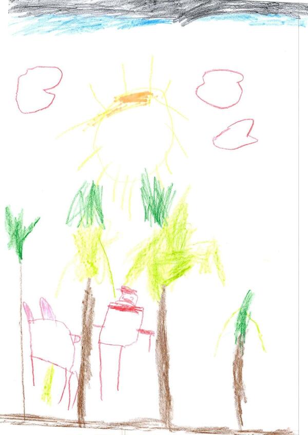 Bild vergr&ouml;&szlig;ern: Kinderbild Wald Sonne Wolken