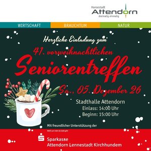 Bild vergr&ouml;&szlig;ern: Schriftzug: Herzliche Einladung zum 41. vorweihnachtlichen Seniorentreffen